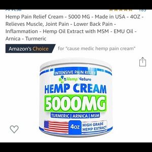 NEW Hemp Pain Relief Cream 1500MG 4OZ Made in USA